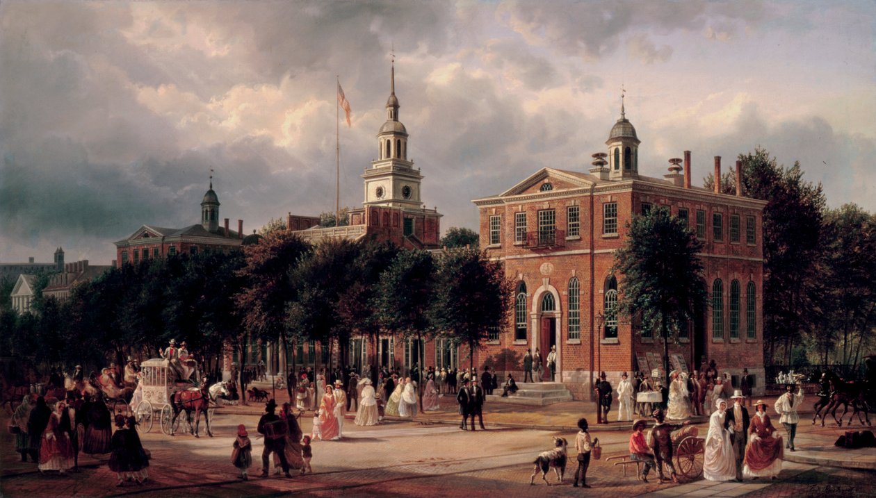 Independence Hall ve Filadelfii od Ferdinand Richardt