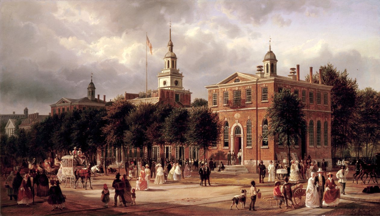 Independence Hall ve Filadelfii od Ferdinand Richardt