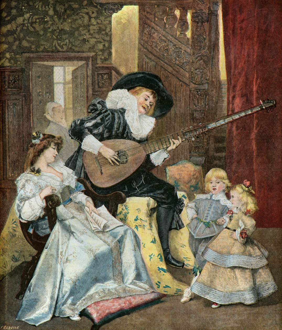 La Sarabande,1895 (Ilustrace) od Ferdinand Roybet