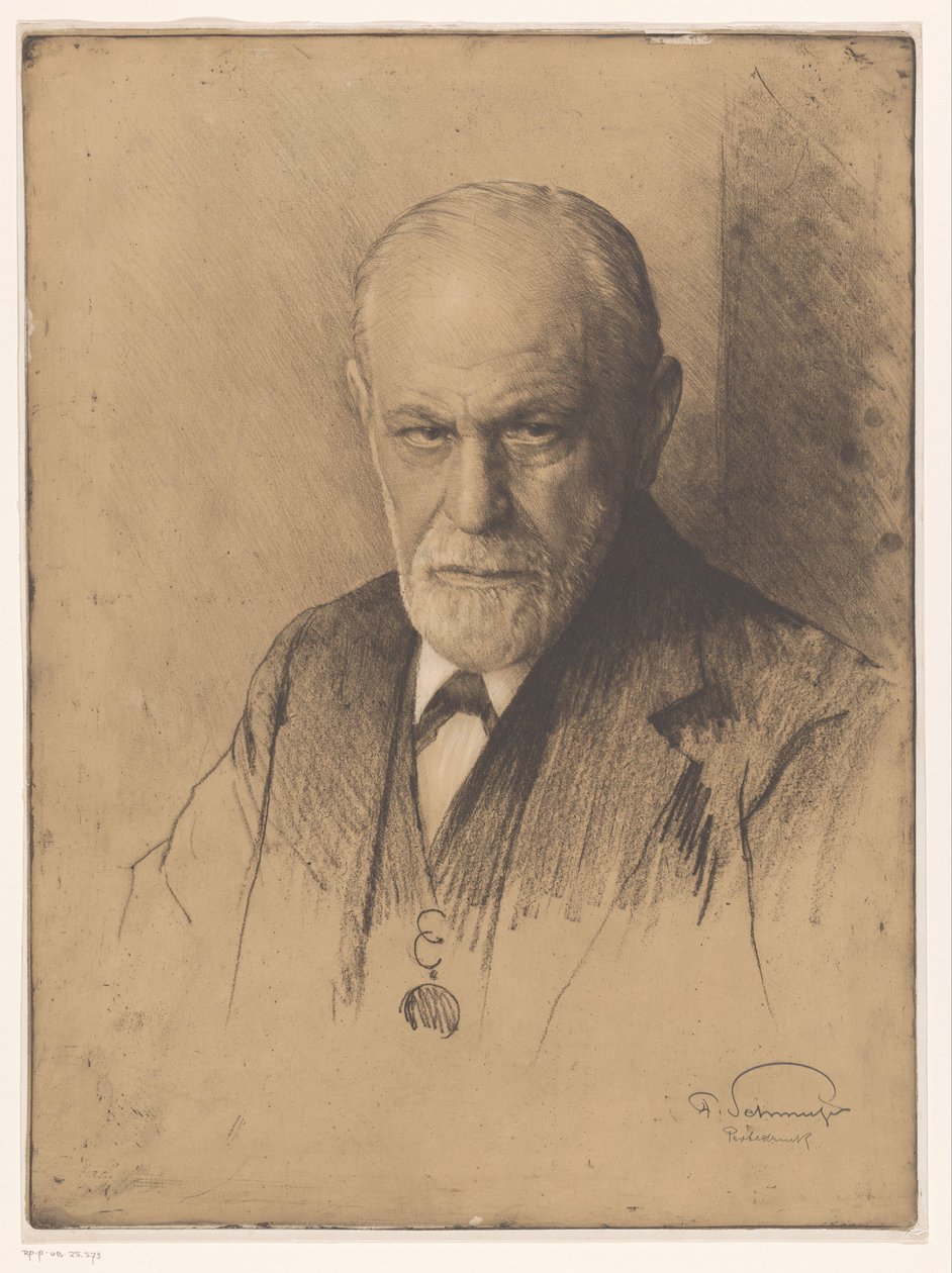 Portrét van Sigmunda Freuda od Ferdinand Schmutzer (signed by artist)