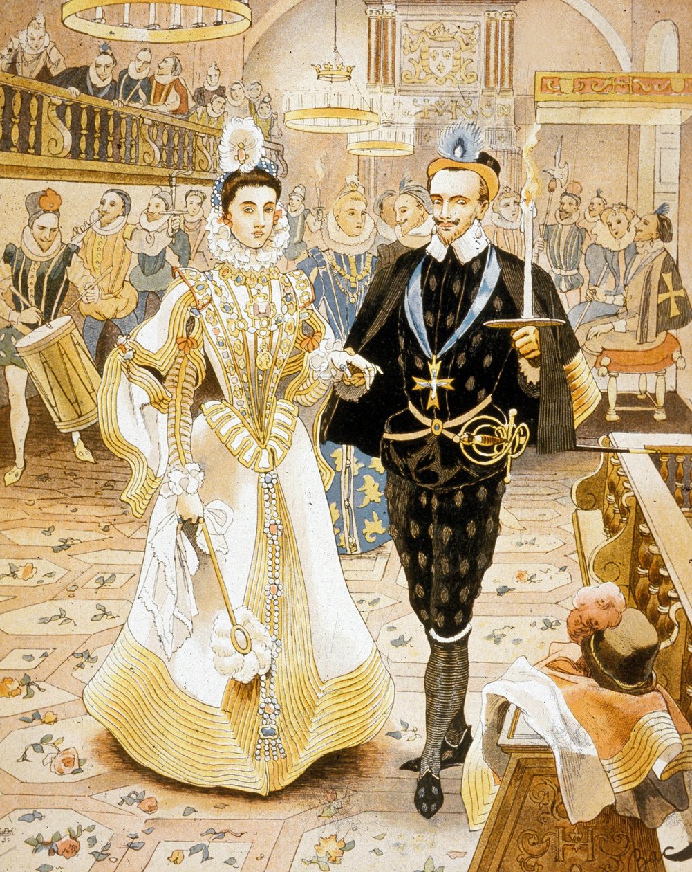 Francouzský král Henri III a tanec pochodně od Ferdinand Sigismund Bac