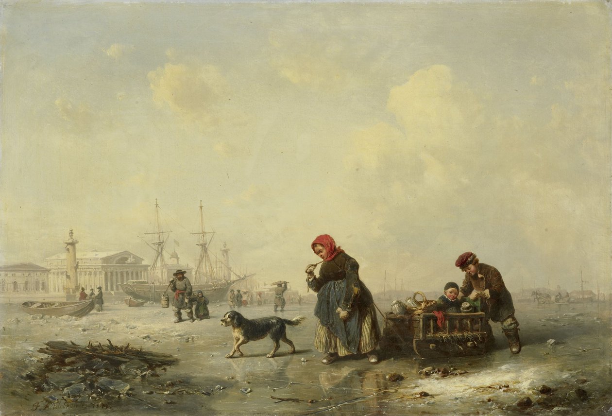Něva v Petrohradě od Ferdinand Theodor Hildebrandt