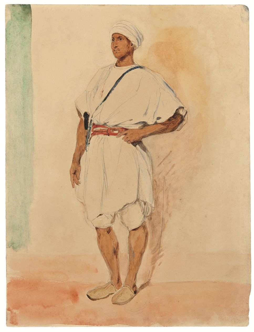 Pysyvä marokkolainen (kynä ja akvarelli paperilla) od Ferdinand Victor Eugene Delacroix