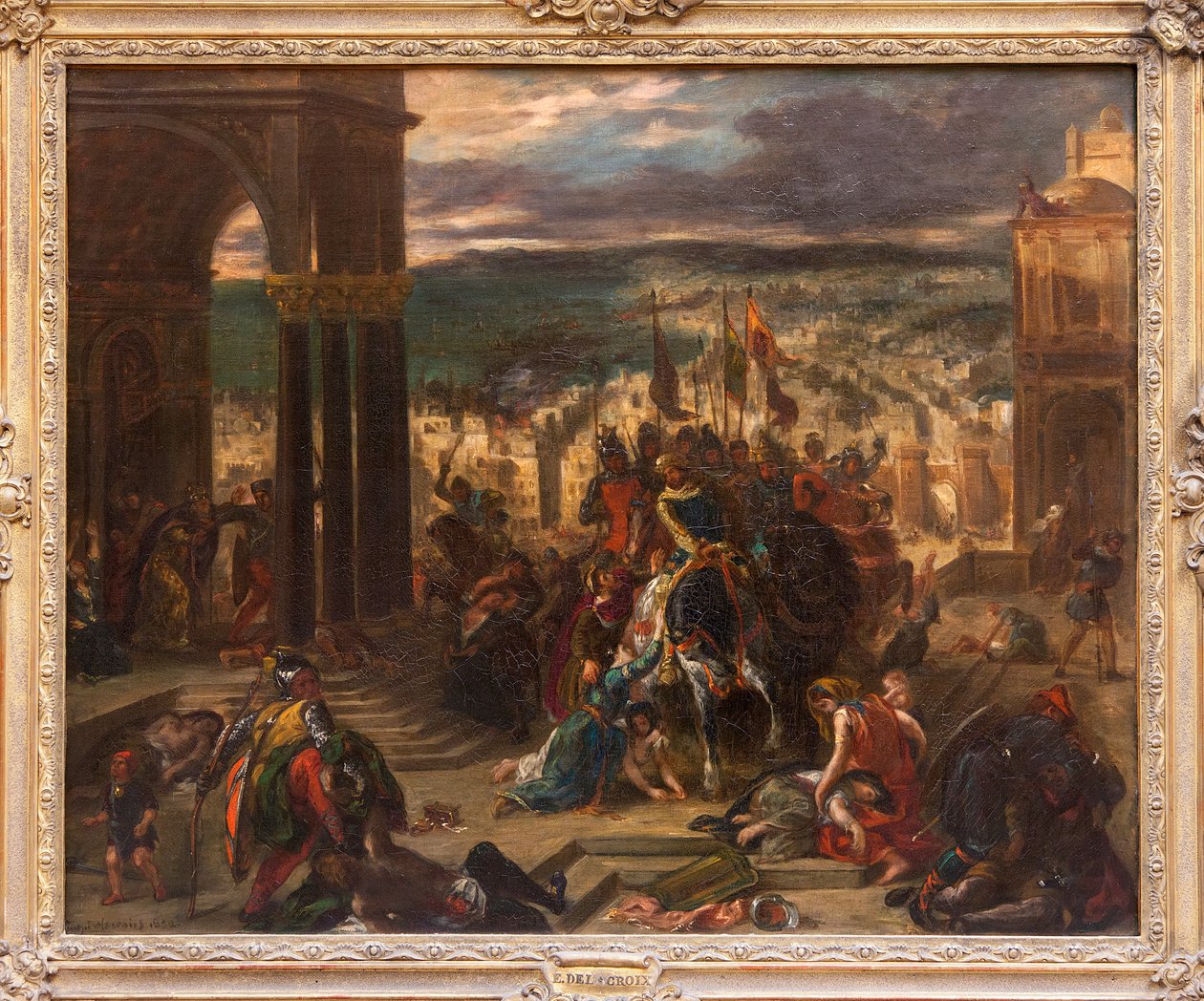 Zachycení Konstantinopole křížovými cestami, obraz Eugena Delacroixe (1798-1863), zobrazující historickou událost z 12. dubna 1204 během 4. křížové výpravy, zmenšená verze a varianta obrazu Salonu z roku 1841, který si objednal Louis Philippe pro od Ferdinand Victor Eugene Delacroix