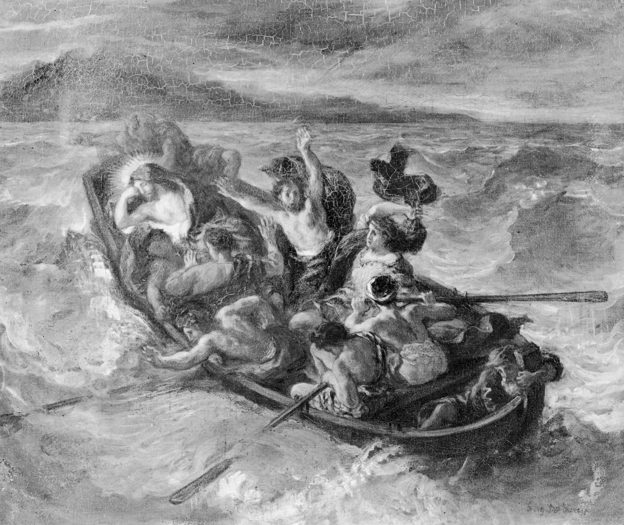 Kristus na Galilejském jezeře, 1853 (černobílá fotografie) od Ferdinand Victor Eugene Delacroix