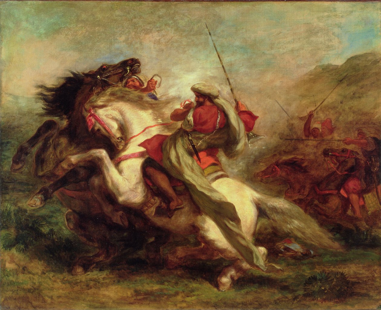 Srážka maurských jezdců, 1843-44 od Ferdinand Victor Eugene Delacroix