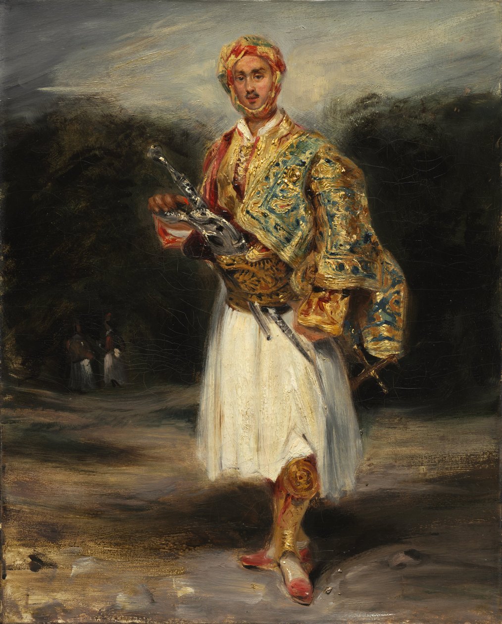 Hrabě Demetrius de Palatiano v suliotském kostýmu, nedatováno (olej na látce) od Ferdinand Victor Eugene Delacroix