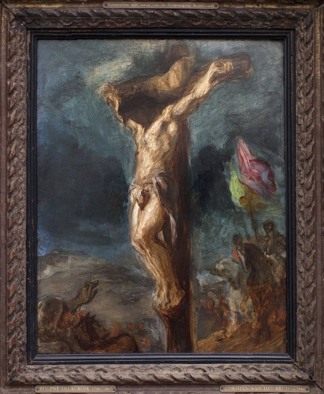 Ukřižování. Obraz Eugene Delacroix (1798-1863), olej na dřevě od Ferdinand Victor Eugene Delacroix