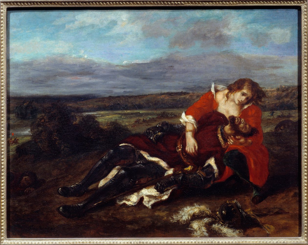 Smrt Lary. Obraz Eugene Delacroix (1798-1863) od Ferdinand Victor Eugene Delacroix