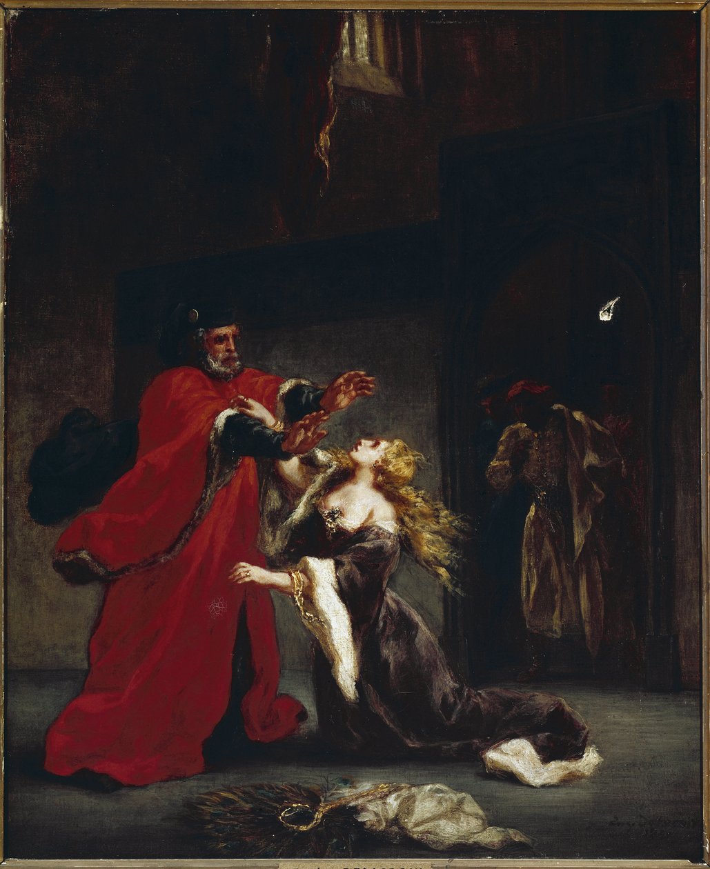 Desdemone prokletá jejím otcem (olej na plátně, kolem roku 1852) od Ferdinand Victor Eugene Delacroix