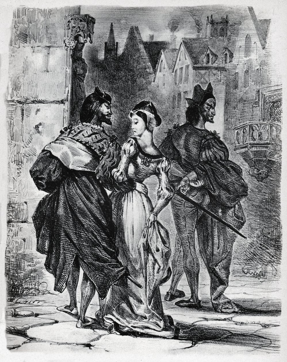 Faust, Gretschen a Mefistofeles od Ferdinand Victor Eugene Delacroix