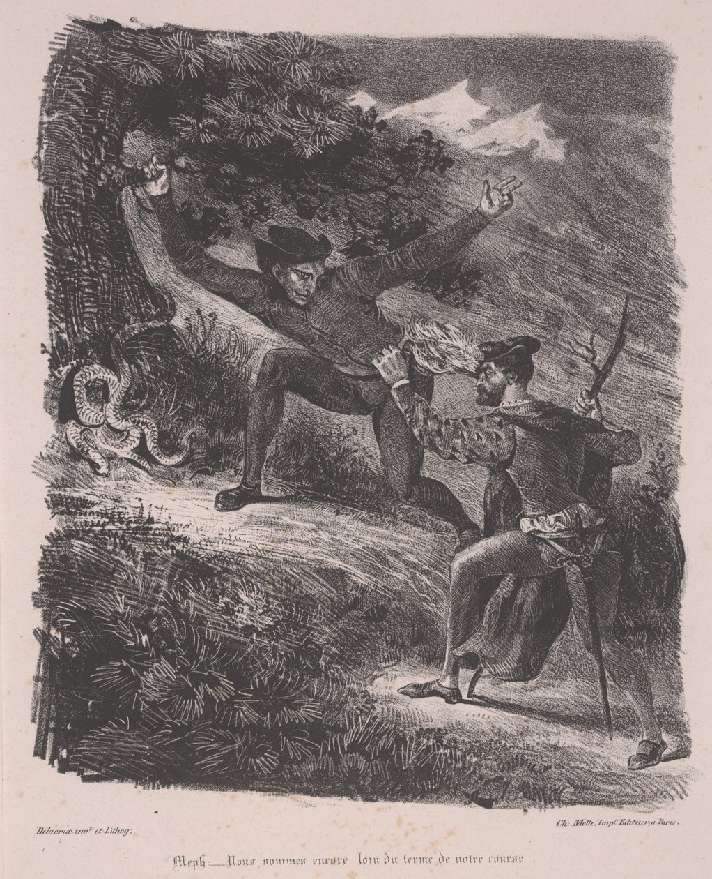 Faust a Mefistofeles v pohoří Harz od Ferdinand Victor Eugene Delacroix