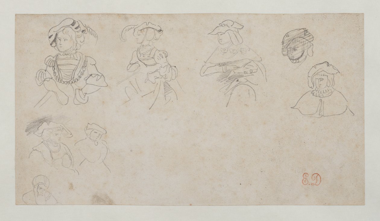 Figurální studie, cca 1800-1899 (grafit na vliesovém papíře) od Ferdinand Victor Eugene Delacroix