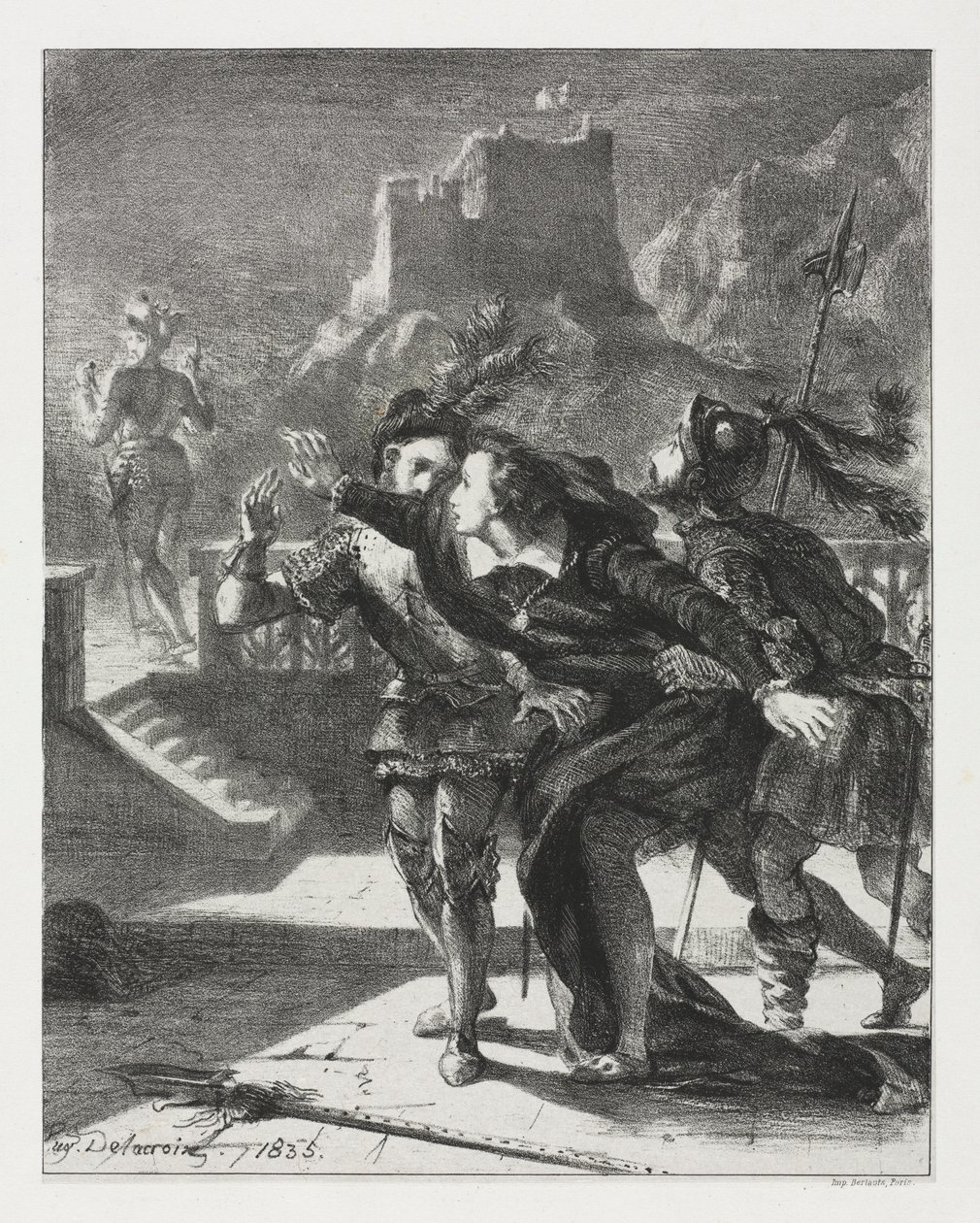 Hamlet: Hamlet spěchá následovat ducha svého otce, 1835. od Ferdinand Victor Eugene Delacroix