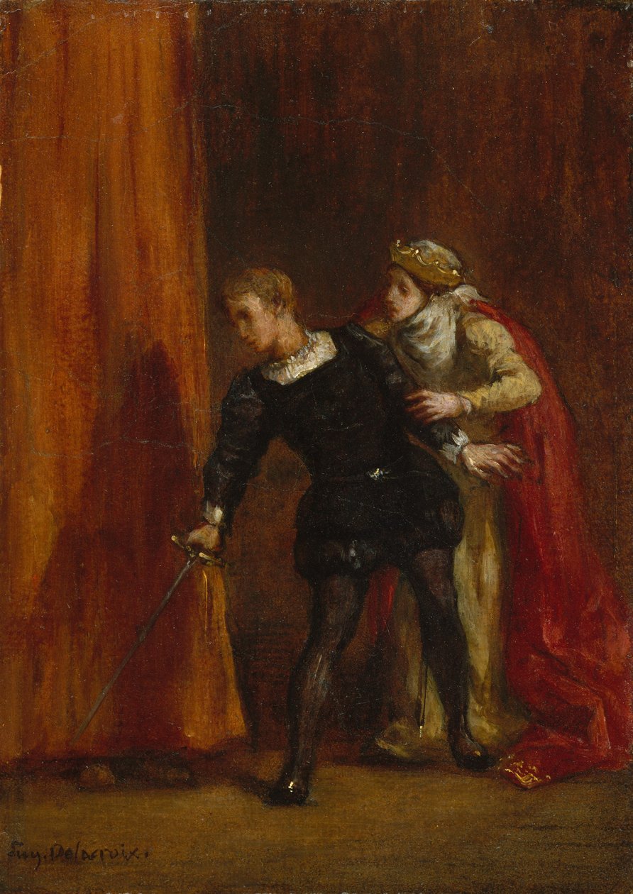 Hamlet a jeho matka, 1849 od Ferdinand Victor Eugene Delacroix