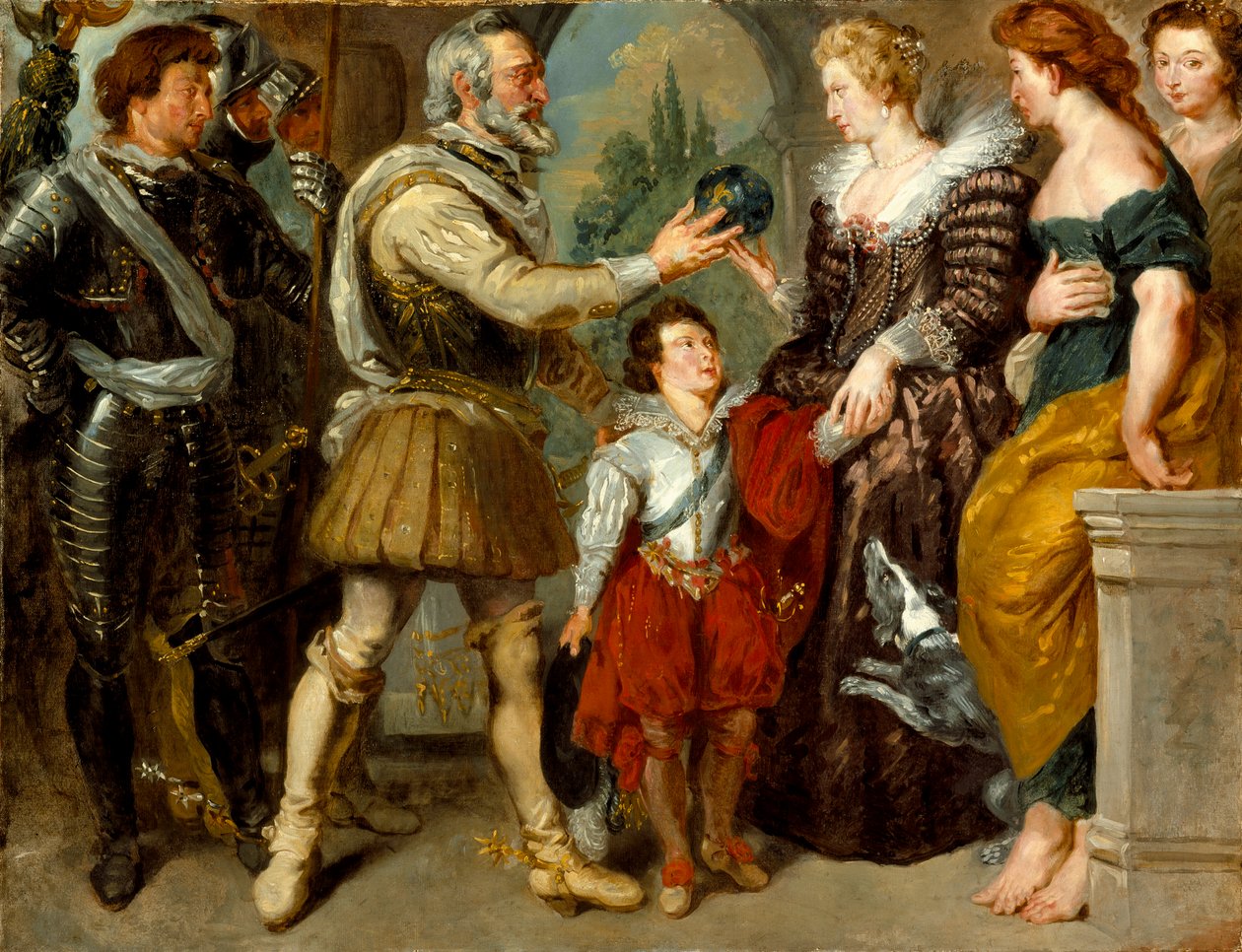 Henri IV. Udělení regentství Marii deMedici (po Rubensovi), kolem 1830-4 od Ferdinand Victor Eugene Delacroix