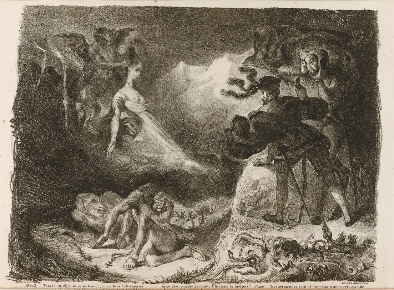 Ilustrace ke Goethes Faustovi, 1828 od Ferdinand Victor Eugene Delacroix