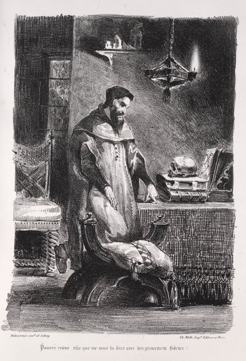 Ilustrace pro Fausta: Faust v jeho šatně, 1828. od Ferdinand Victor Eugene Delacroix