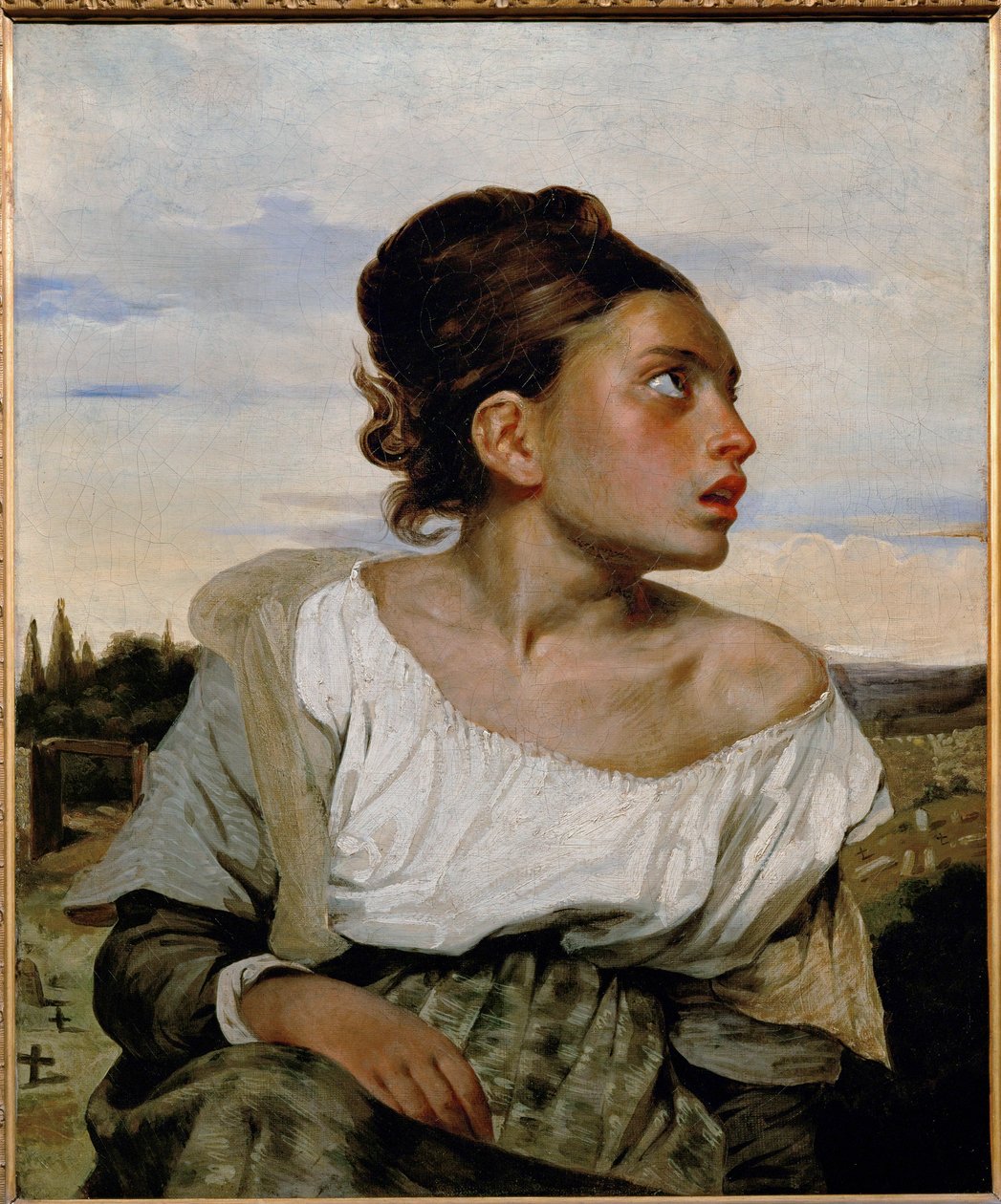 Jeune orpheline au cimetiere - mladý sirotek na hřbitově ... od Ferdinand Victor Eugene Delacroix