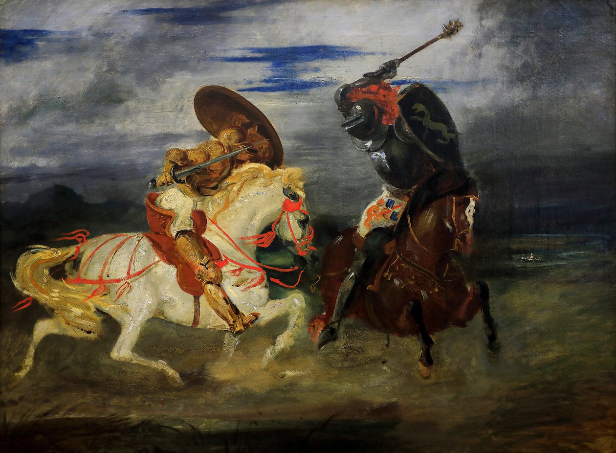 Ritarit taistelevat maaseudulla od Ferdinand Victor Eugene Delacroix