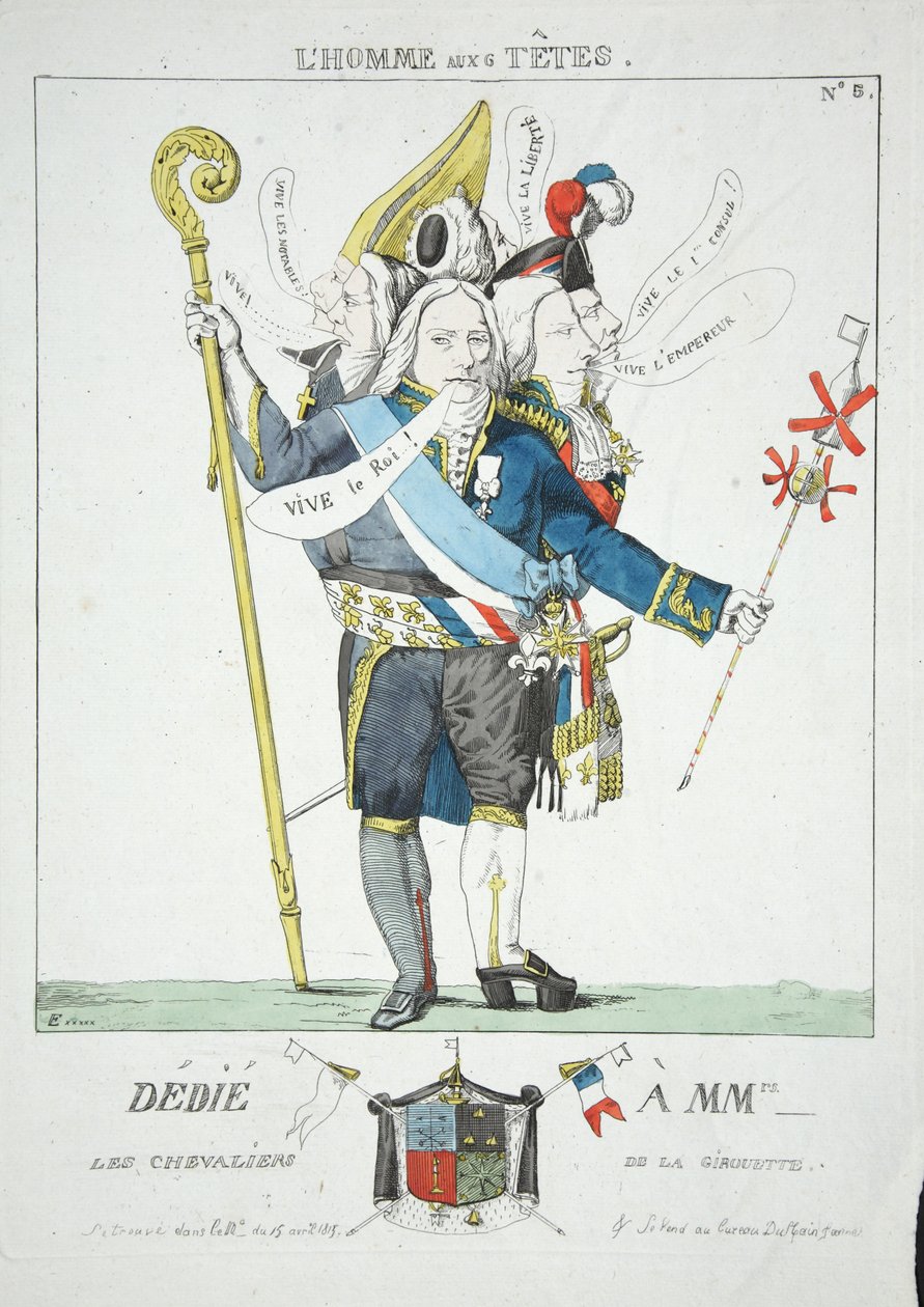 LHomme aux 6 Tetes, hospoda. 1815 (ručně kolorovaná rytina) od Ferdinand Victor Eugene Delacroix