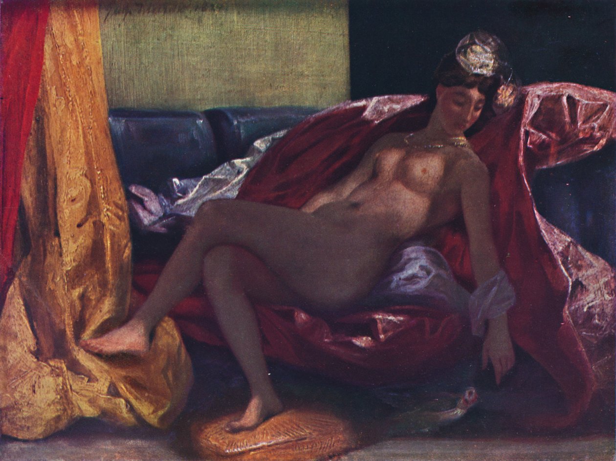 Žena s papouškem, 1827, 1937 od Ferdinand Victor Eugene Delacroix