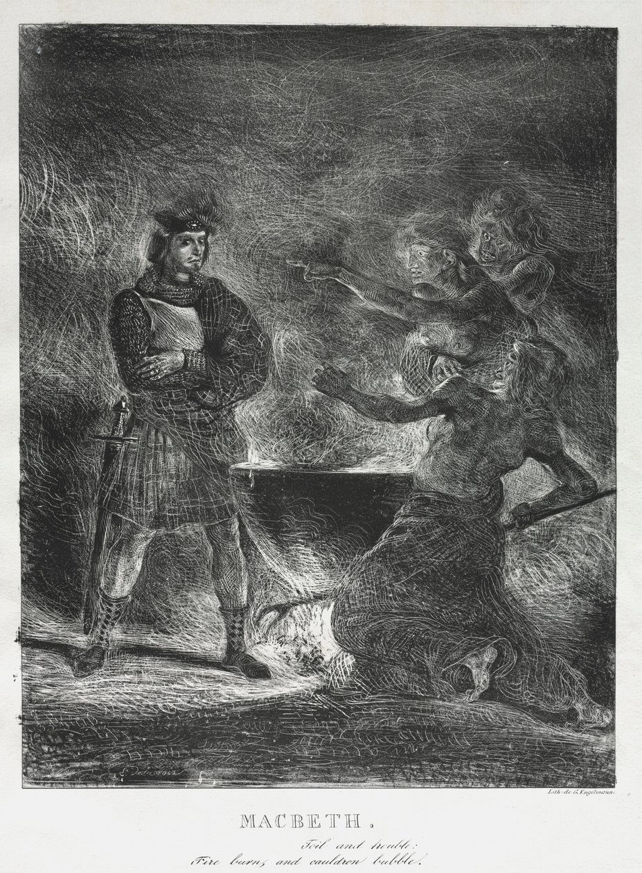 Macbeth Consulting the Witches, 1825. od Ferdinand Victor Eugene Delacroix