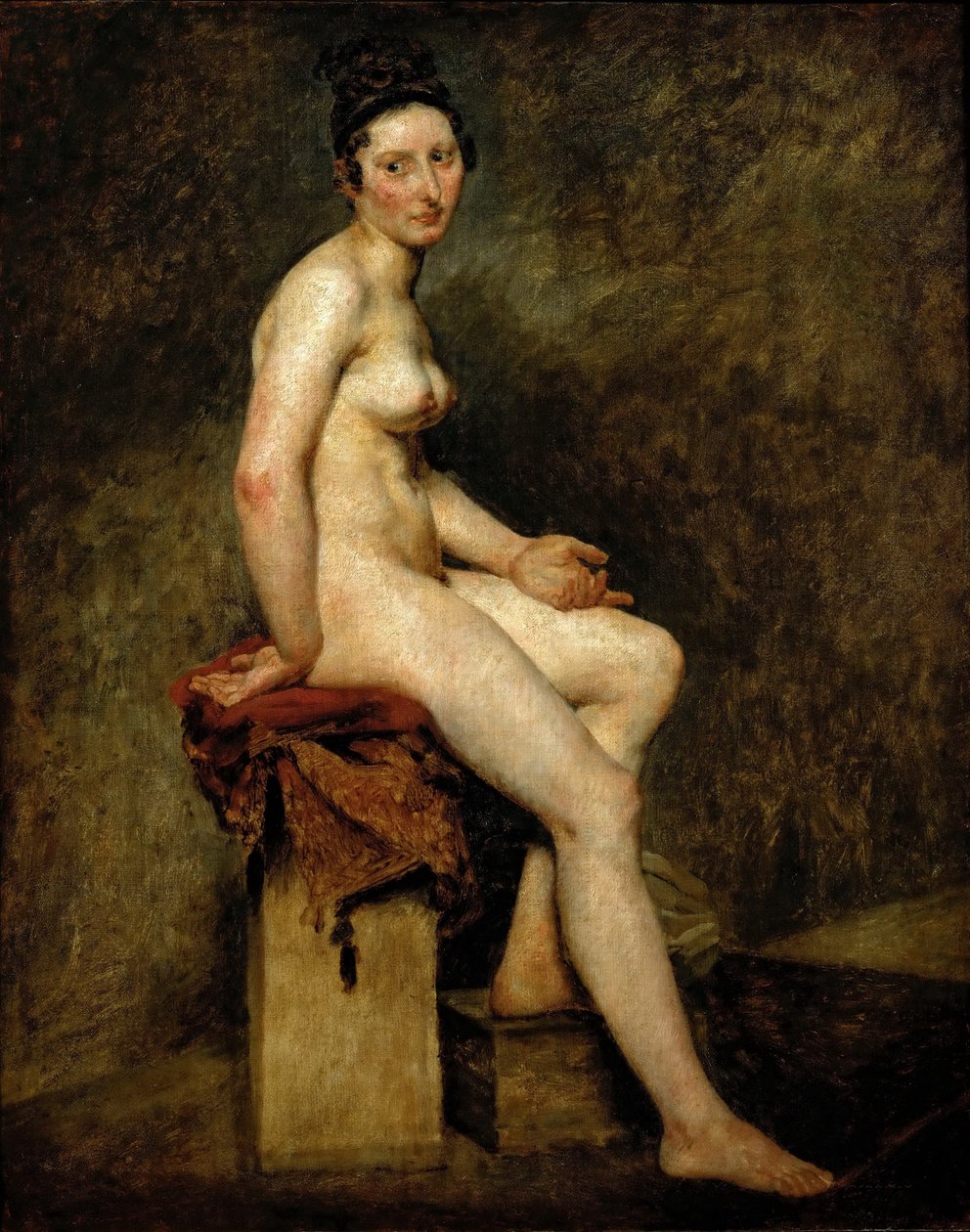 Mademoiselle Rose sedící nahá od Ferdinand Victor Eugene Delacroix