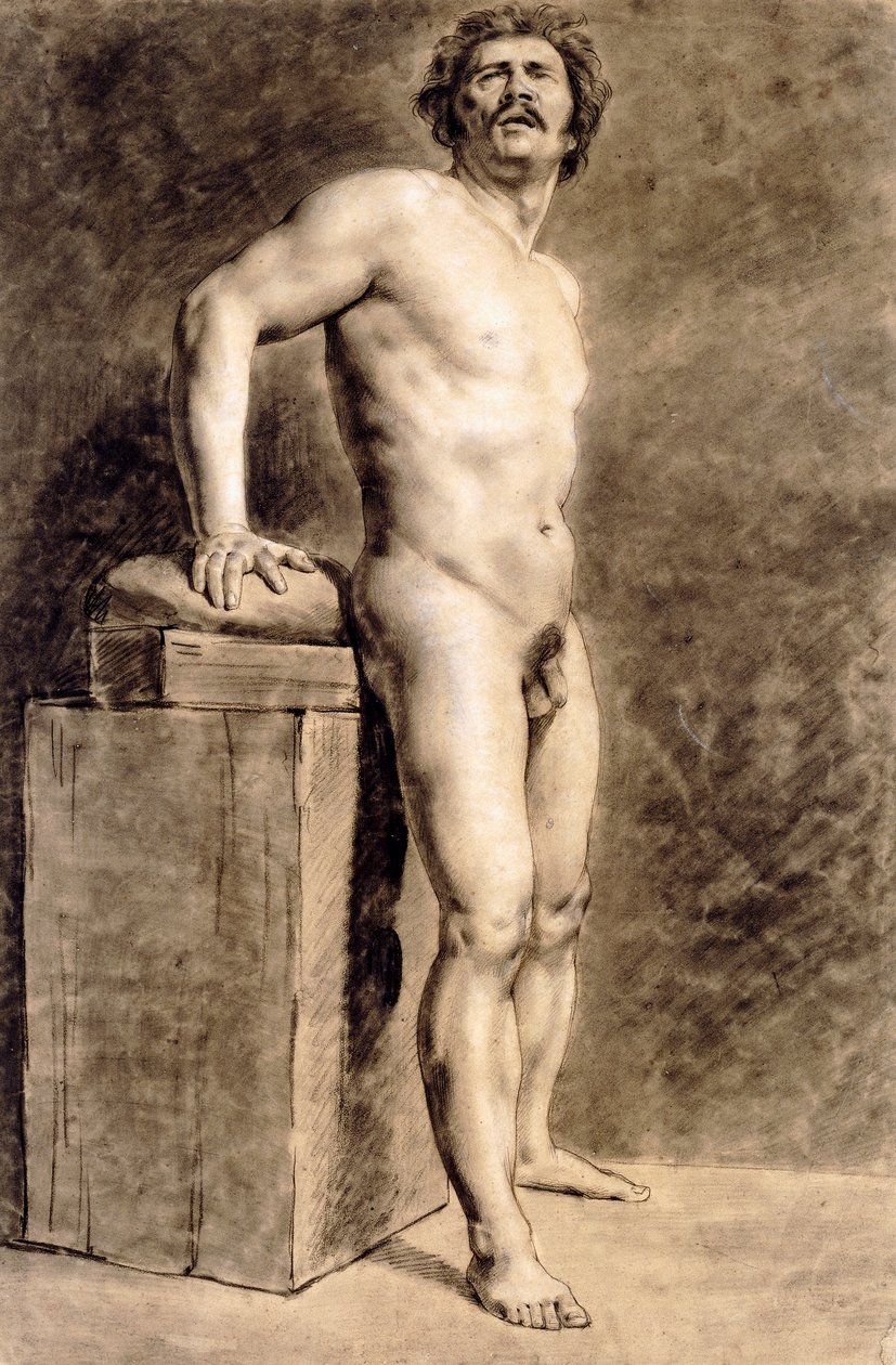 Postava mužské akademie, pravděpodobně Polonais, stojící, 1821 od Ferdinand Victor Eugene Delacroix