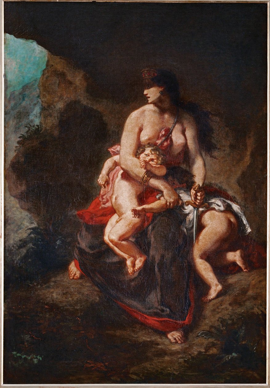 Medea furieuse - Hněvivá Medea ... od Ferdinand Victor Eugene Delacroix