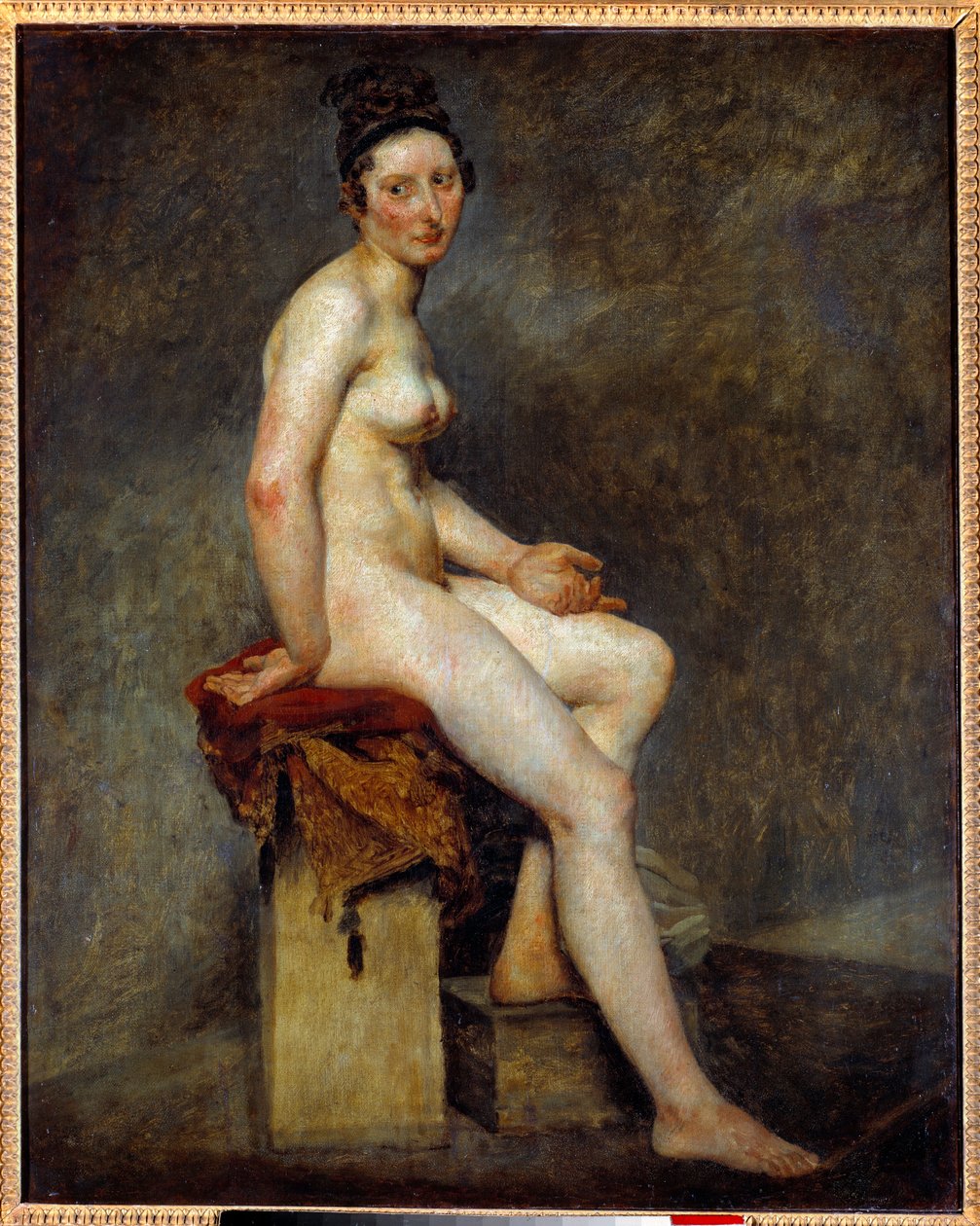 Sedí nahá říká slečna Rose. Obraz Eugene Delacroix (1798-1863) od Ferdinand Victor Eugene Delacroix