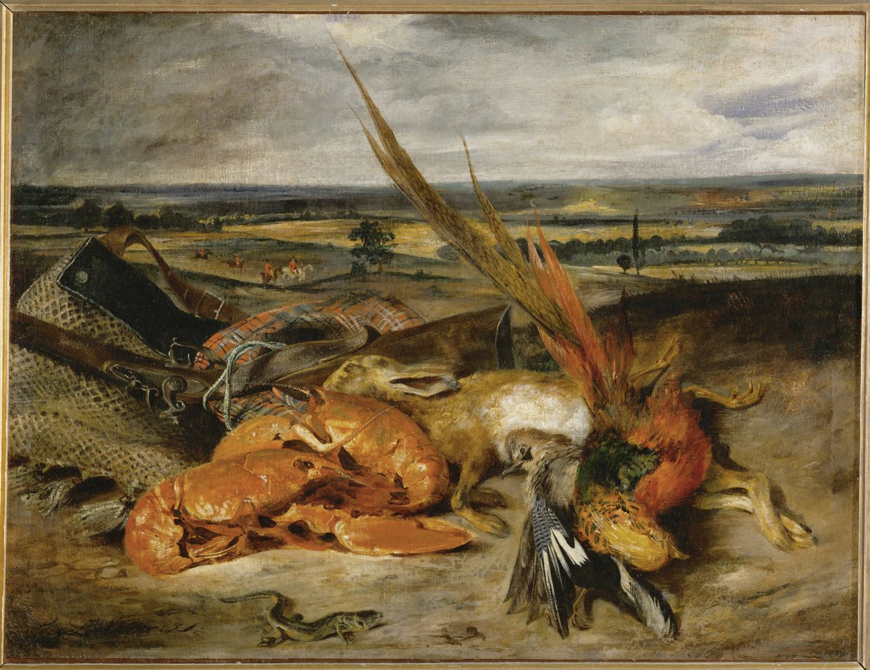 Nature morte au homard - zátiší s humrem ... od Ferdinand Victor Eugene Delacroix