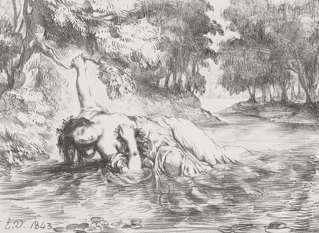 Oféliina smrt, 1843 od Ferdinand Victor Eugene Delacroix