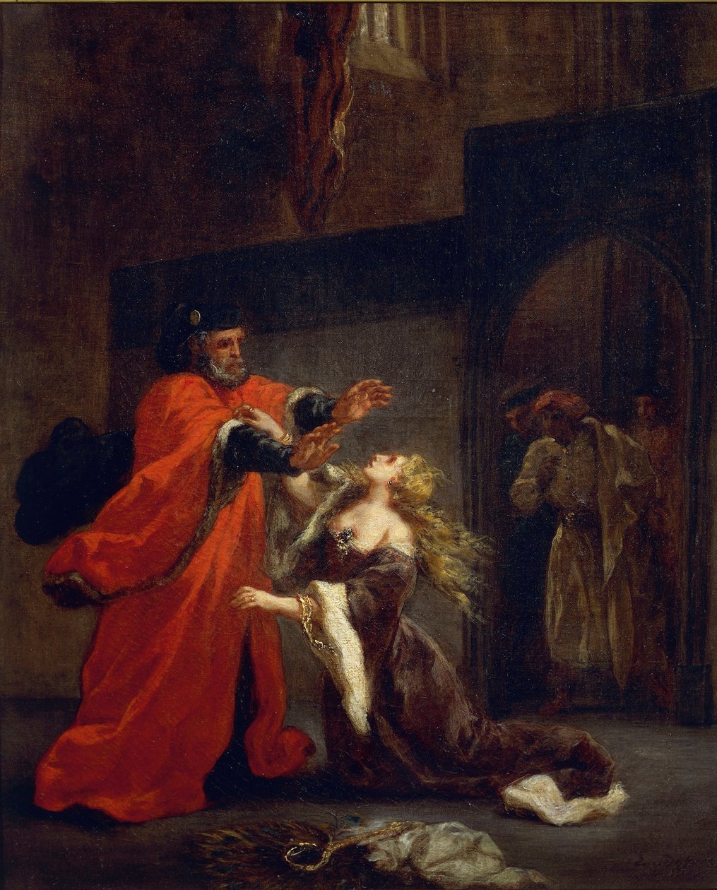 Othello, 1. dějství, 3. scéna: Desdemona u nohou svého otce, 1852 od Ferdinand Victor Eugene Delacroix
