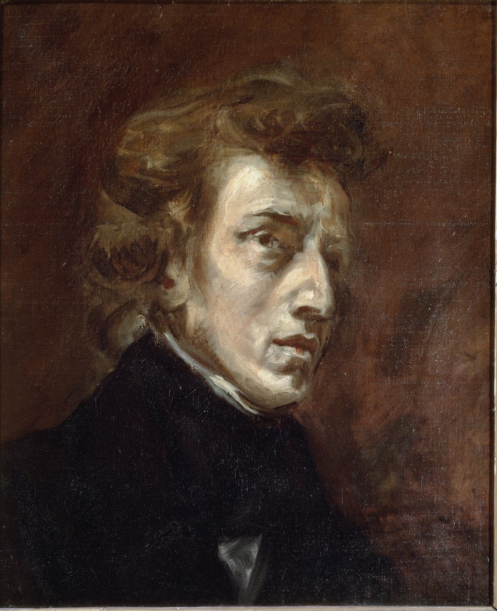 Portrét Frederica Chopina od Ferdinand Victor Eugene Delacroix