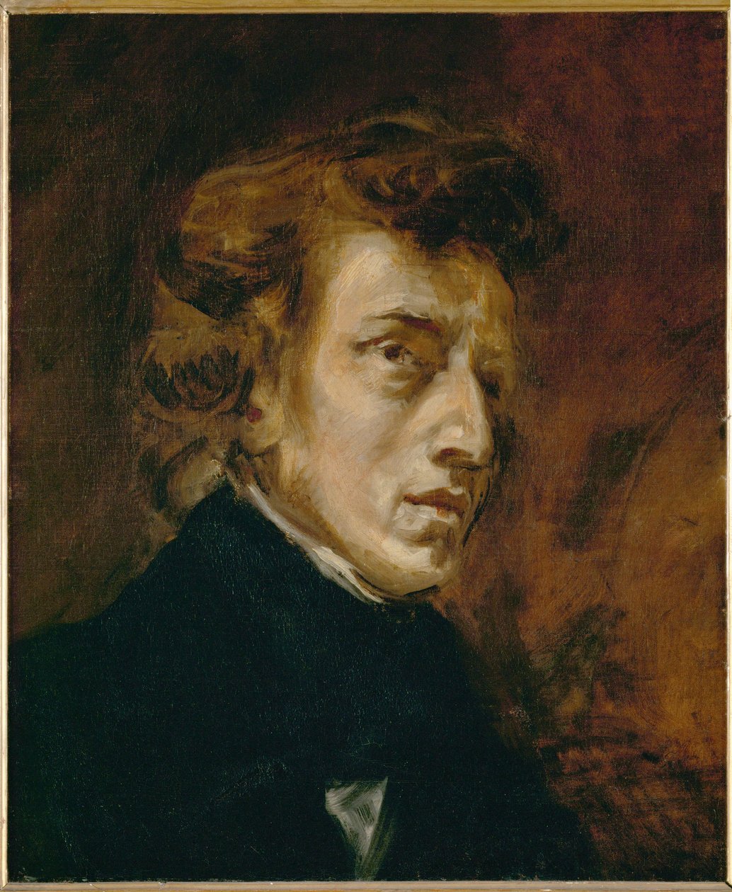 Portrét Fryderyka Chopina ... od Ferdinand Victor Eugene Delacroix