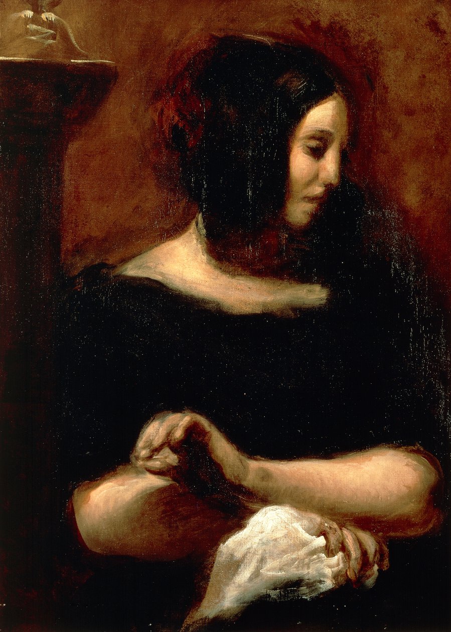 Portrét George Sandové od Ferdinand Victor Eugene Delacroix