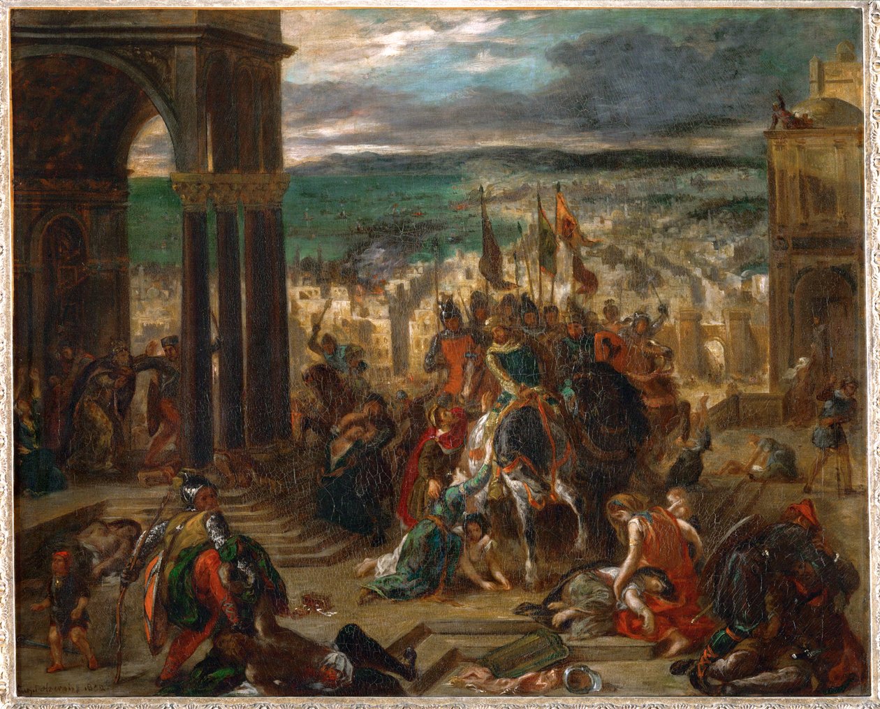 Prise de Constantinople par les Croises, Konstantinopol obsazená křižáky ... od Ferdinand Victor Eugene Delacroix