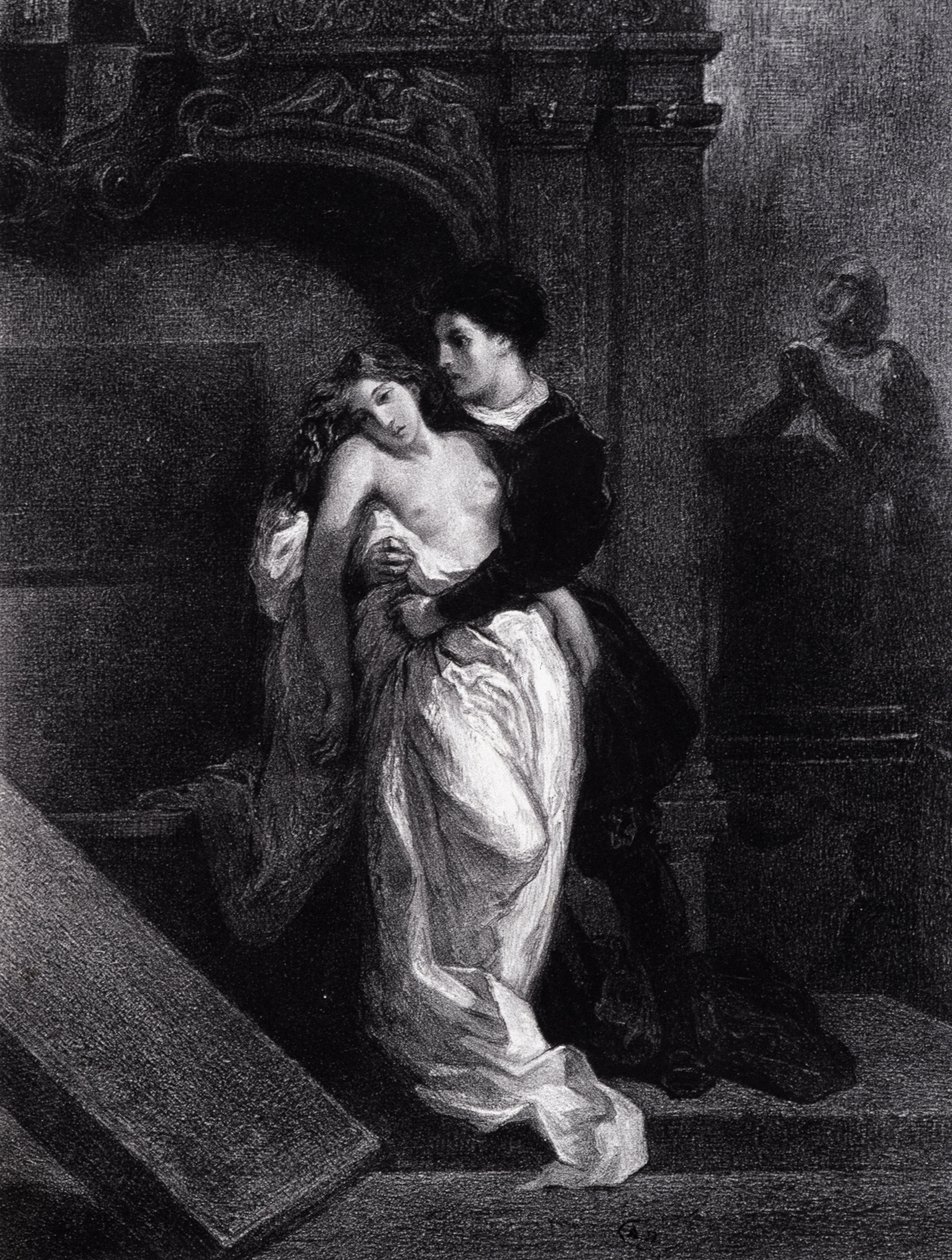 Romeo a Julie - rytina Eugena Delacroixe od Ferdinand Victor Eugene Delacroix
