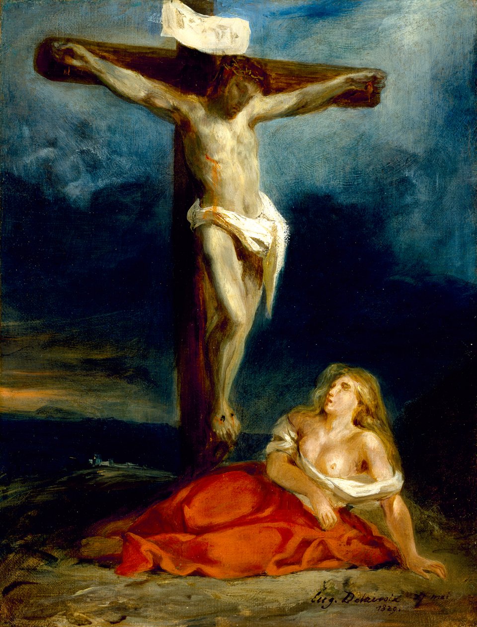 Svatá Marie Magdalena u paty kříže, 1829 od Ferdinand Victor Eugene Delacroix