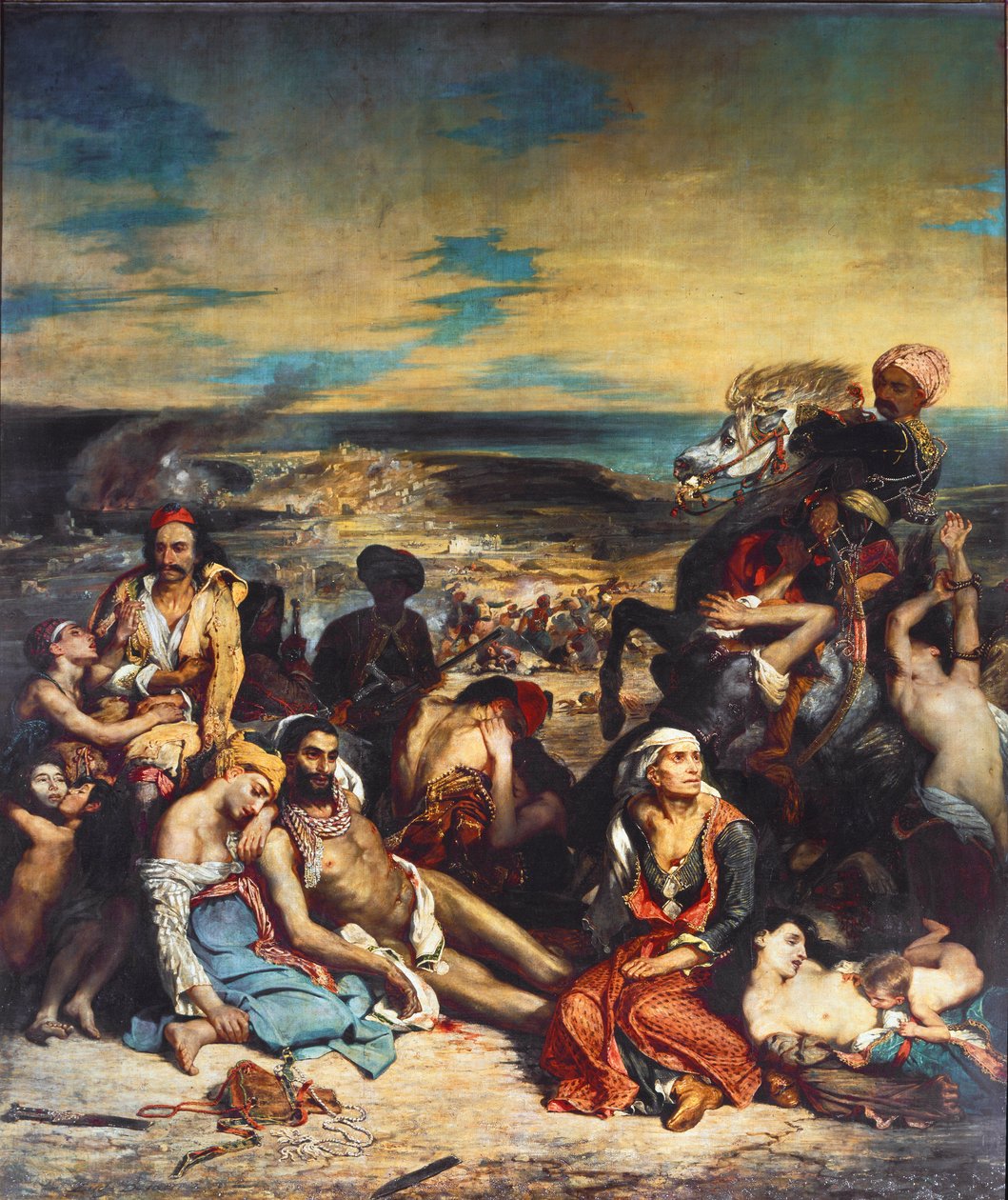 Scény z masakru na ostrově Chios od Ferdinand Victor Eugene Delacroix