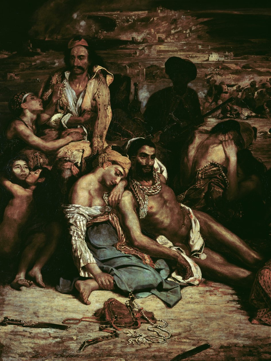 Scény z masakru na Chiosu, 1822 detail olej na plátně z 63566 od Ferdinand Victor Eugene Delacroix