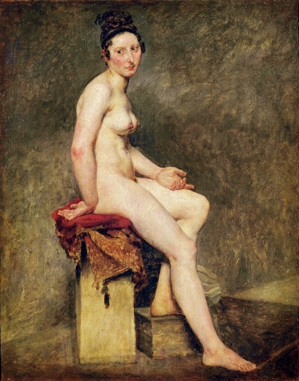 Sedící akt, mademoiselle Rose (olej na plátně) od Ferdinand Victor Eugene Delacroix