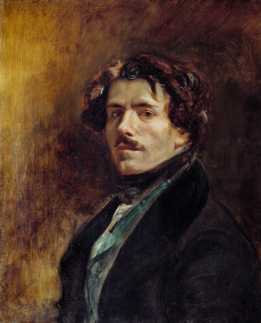 Autoportrét od Eugena Delacroixe (1798-1863) 1837 Sun. 0,65x0,54 m - Autoportrét Eugena Delacroixe (1798-1863) od Ferdinand Victor Eugene Delacroix
