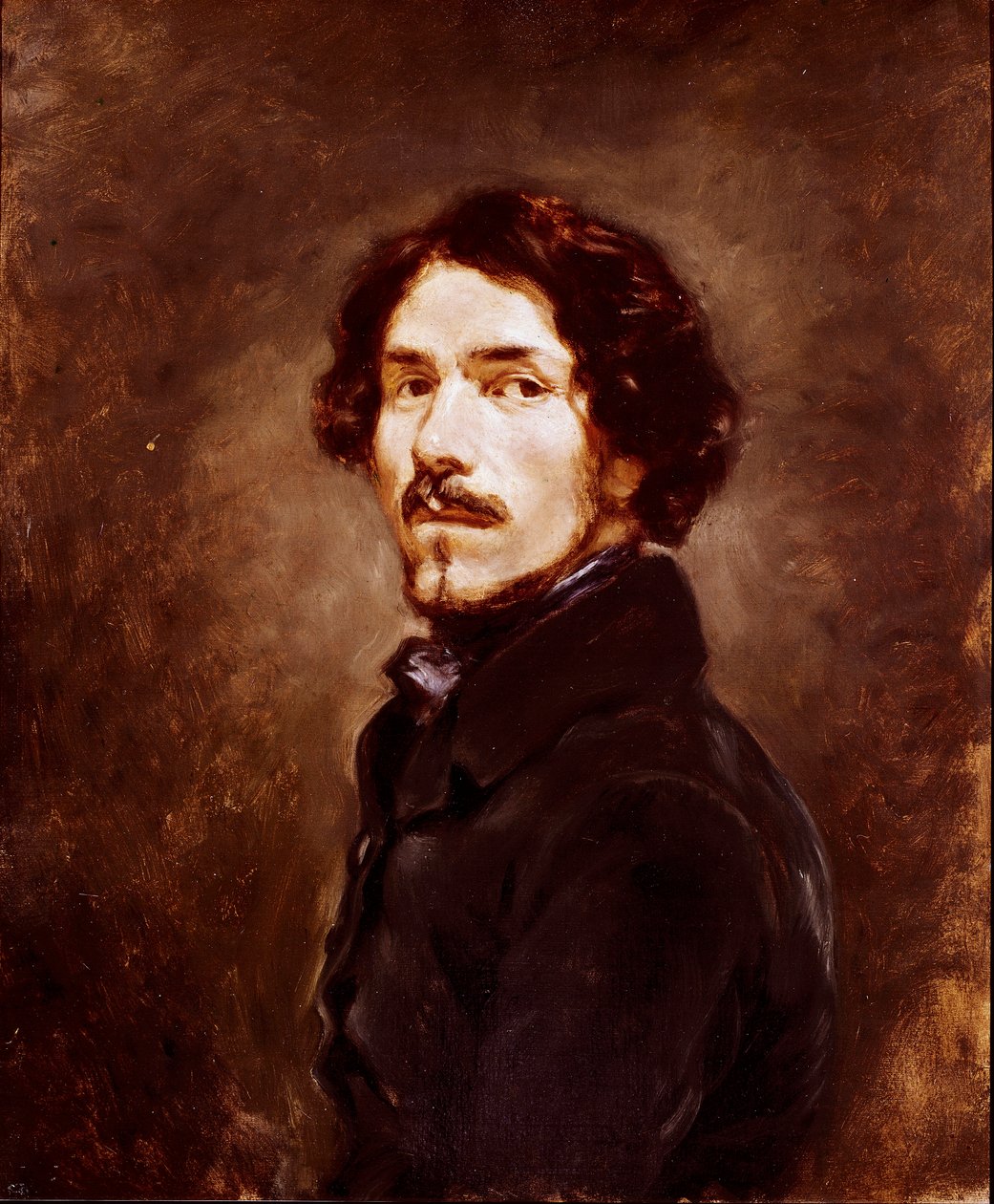 Autoportrét ve věku 44 let Malba Eugena Delacroixe (1798-1863) 1842 kolem Florencie, Galleria degli Uffizi (kanceláře) od Ferdinand Victor Eugene Delacroix