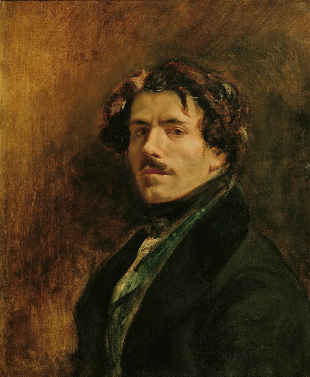 Autoportrét, kolem roku 1837 (olej na plátně) od Ferdinand Victor Eugene Delacroix