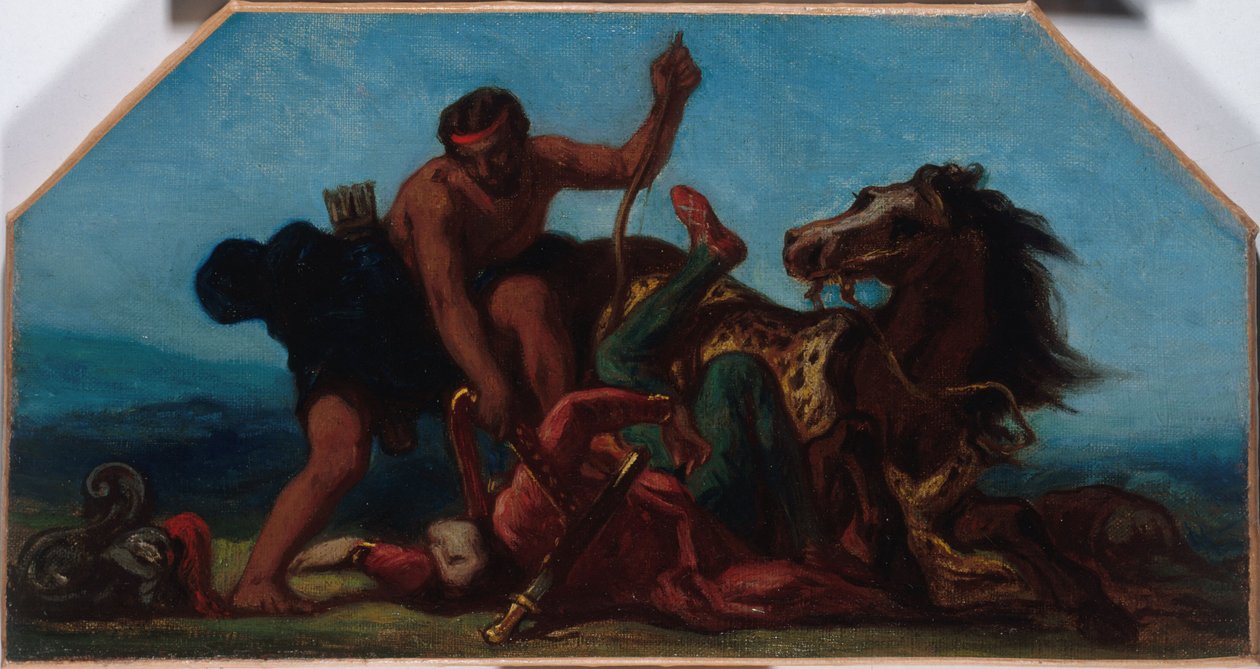 Skica pro Salon de la Paix na pařížské radnici: Herkules poráží Hippolytu, královnu Amazonek, mezi lety 1849 a 1852 (olej na plátně) od Ferdinand Victor Eugene Delacroix