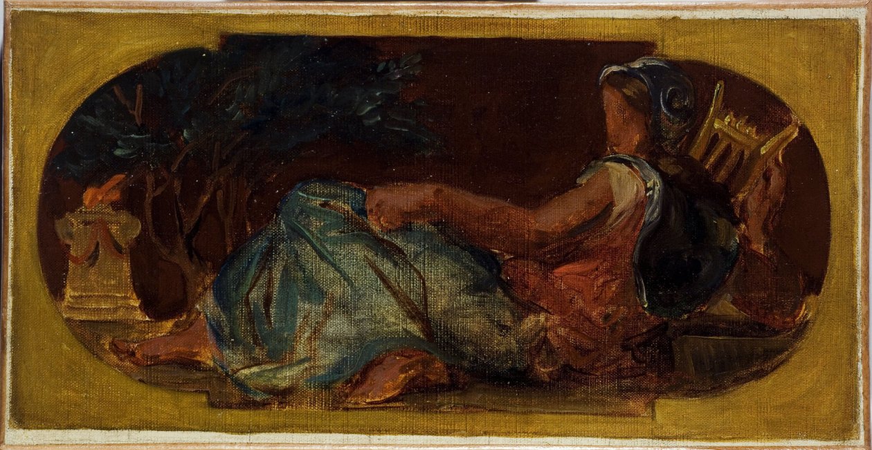Skica pro Salon de la Paix na pařížské radnici: Minerve, mezi lety 1849 a 1852 (olej na plátně) od Ferdinand Victor Eugene Delacroix