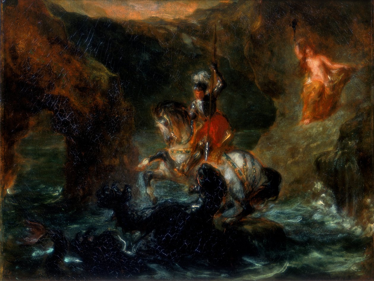 St George Fighting the Dragon nebo Perseus Delivering Andromeda, 1847 od Ferdinand Victor Eugene Delacroix