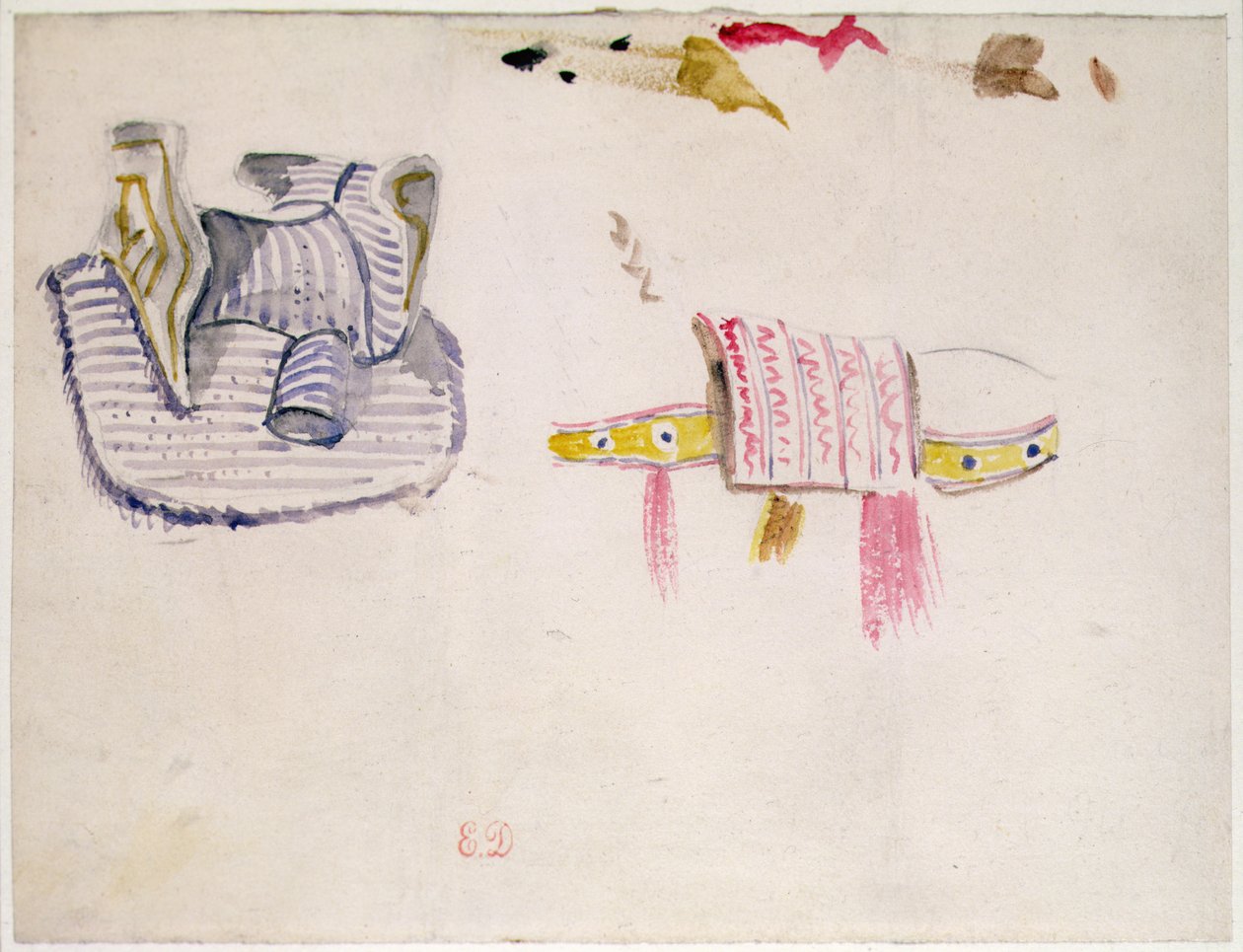Studie arabských sedel, c.1832 (akvarel) od Ferdinand Victor Eugene Delacroix